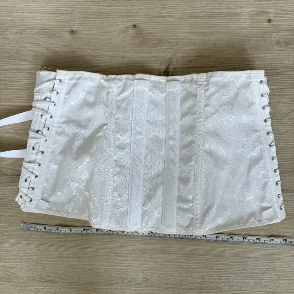 Vintage CAMP White Boned Corset Bustier Top Cosplay - Picture 9 of 12